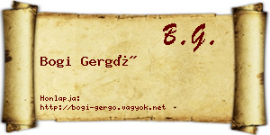 Bogi Gergő névjegykártya