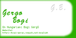 gergo bogi business card