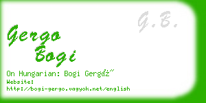 gergo bogi business card